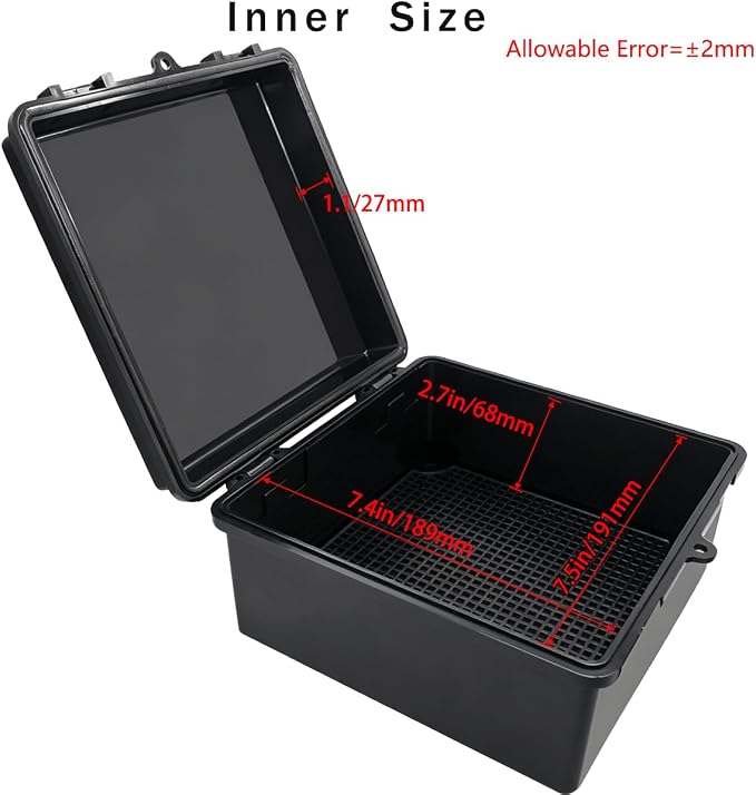 Junction Box, Hinged Black Cover IP67 Waterproof ABS Project Box - Image 3