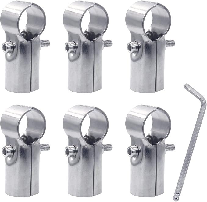 6 Sets of T Clamps, Stainless Steel, Pipe Clamps, 1-1/4" OD by ZHSLDQ