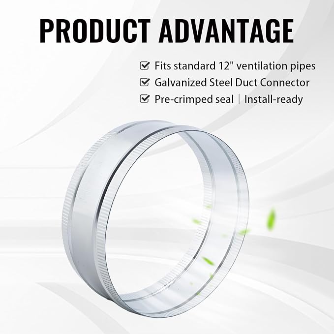 12 Inch Round Galvanized Steel Duct Connector - Image 4