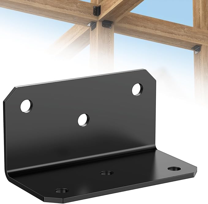 4 Inch Heavy Duty L Brackets for Wood, Galvanized Corner Braces, and posts; - Image 8