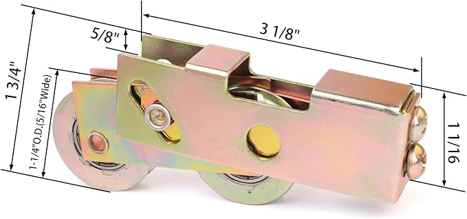 2 Pack Sliding Door Rollers, 1 1/4 Inch Sliding Glass Door Tandem Wheels | - Image 5