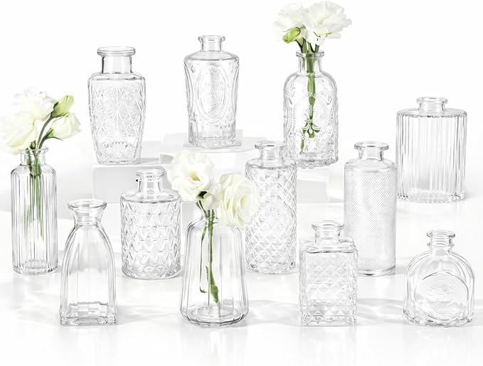 Glass Bud Vases Mini Flower Vase Small Vintage Vases by RUCKAE
