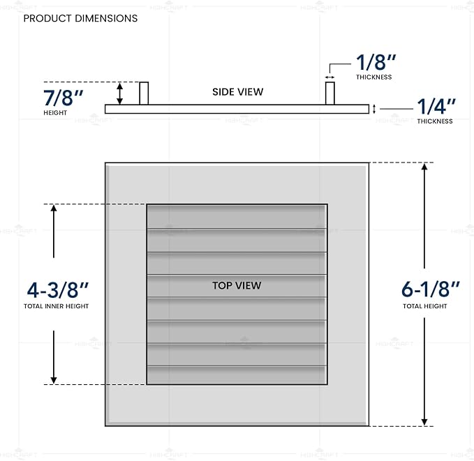 Highcraft TC100-5 Universal Outlet Box Square Louvered Faceplate Replacement; - Image 3