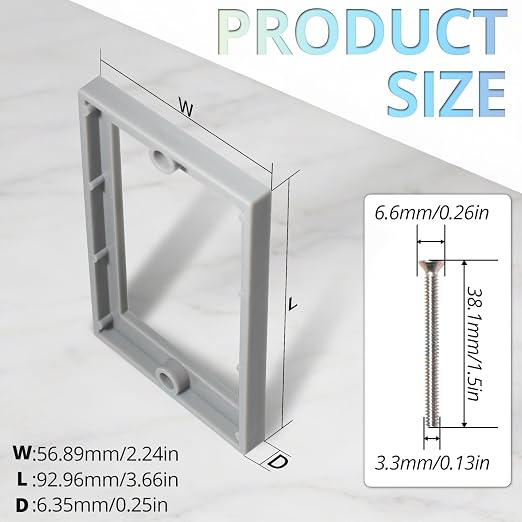 MAKERELE Single Gang Receptacle Box Extender, 1/4 Inch Gray, Durable ABS Plastic - Image 2