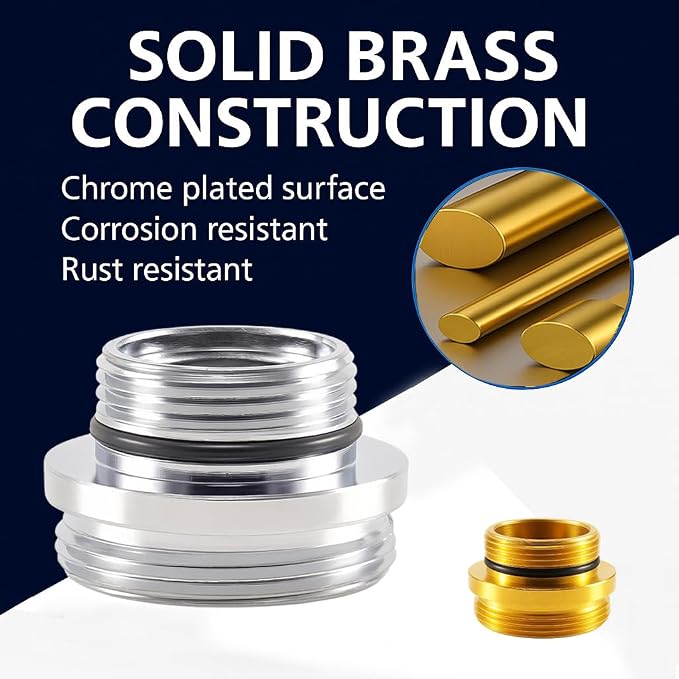 Faucet Aerator Adapter, M16.5 Male to 55/64" Male Adapter | Chrome Brass Faucet - Image 5