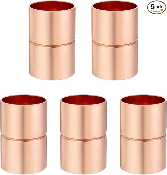 Straight Coupling Copper Fittings 3/4 Inch Copper Pipe Welding Joint Connector by ZOWZEA