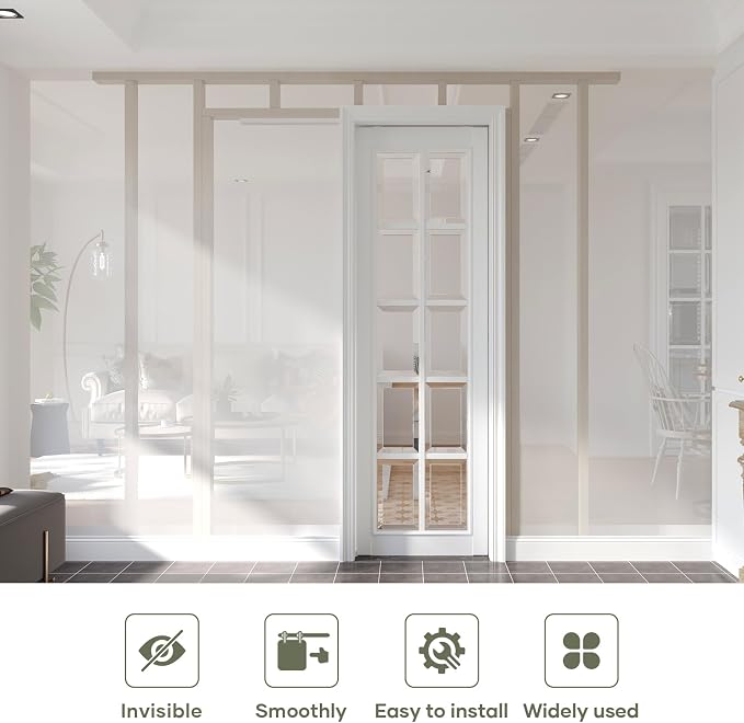 4FT/48in Sliding Pocket Door Hardware Kit, Commercial Grade, Aluminum Box Rail - Image 2