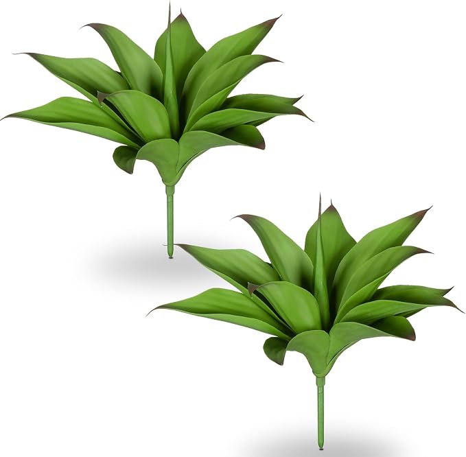 Ttranewsoo Artificial Agave Plants, 12.6" UV Resistant Fake Agave Planters by Ttranewsoo