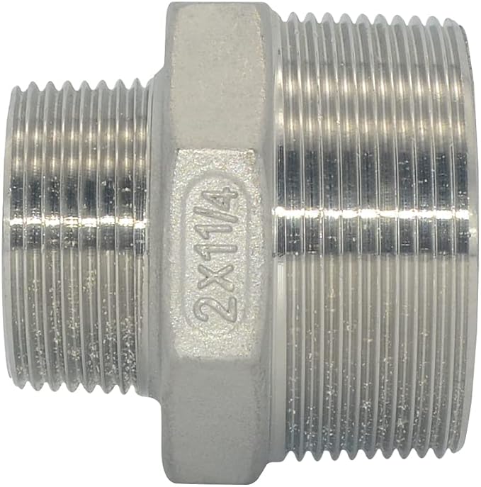 2" Male NPT to 1-1/4" Female NPT Female Reducing/Reducer Bushing Pipe Fitting - Image 2