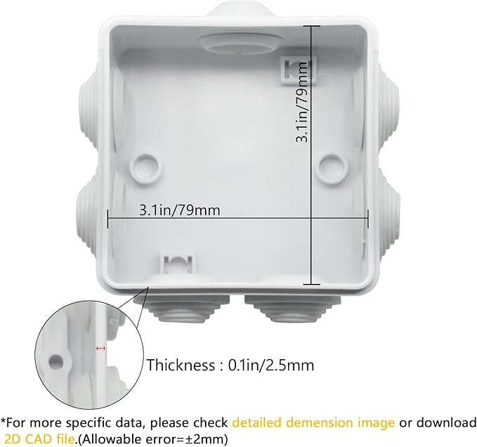 ABS Plastic Dustproof Water Resistant IP55 Junction Box Universal Electrical - Image 3