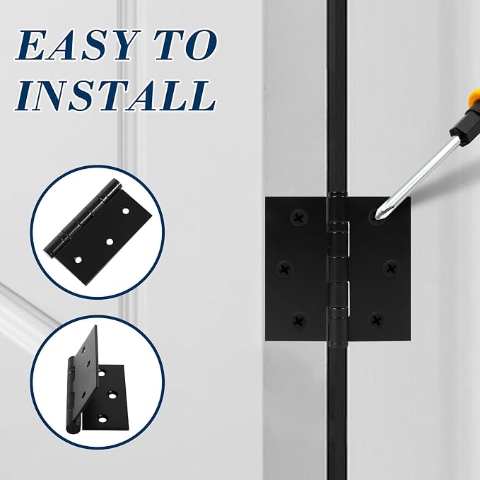 6 Pack 3.5 Inch x 3.5 Inch Door Hinges - Image 5