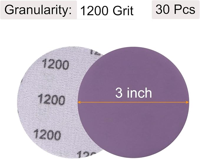 uxcell 30Pcs 3-Inch Purple Sanding Discs 1200 Grits Hook and Loop Professional - Image 2