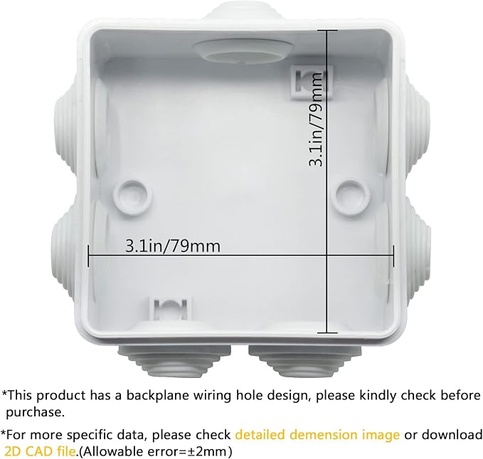 Junction Box, ABS Plastic IP55 Water Resistant and Dustproof, Universal - Image 3