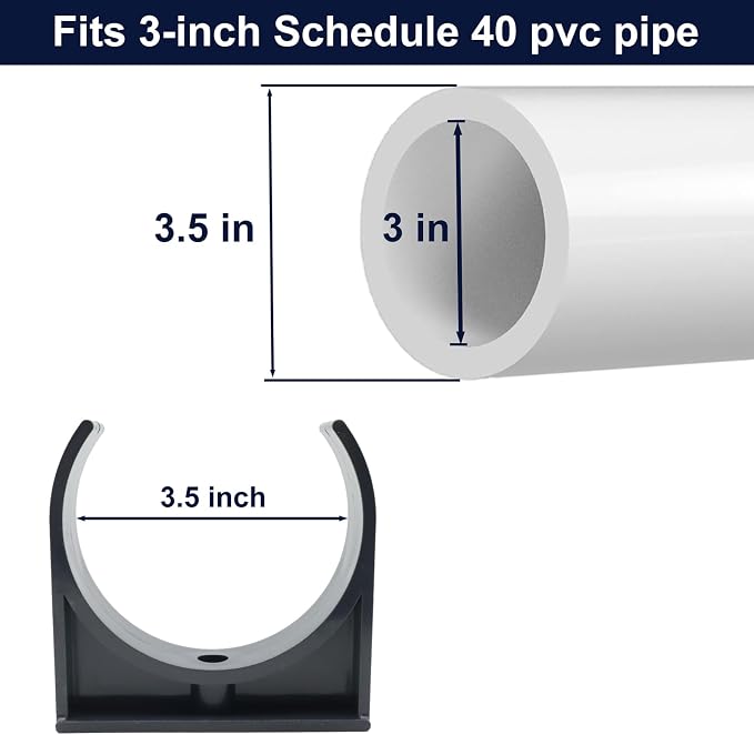 PVC Pipe Clamp Hanger Bracket for 3 inch Sch40 PVC Pipe - Image 2