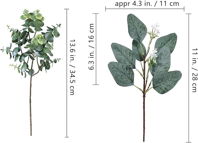 Mixed Eucalyptus Leaves Stems Bulk Artificial Eucalyptus Leaves Sprays Faux - Image 9