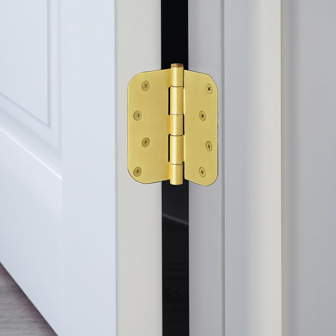 Design House Interior Door Hinge, Satin Brass | 5/8" Radius, Transitional - Image 6