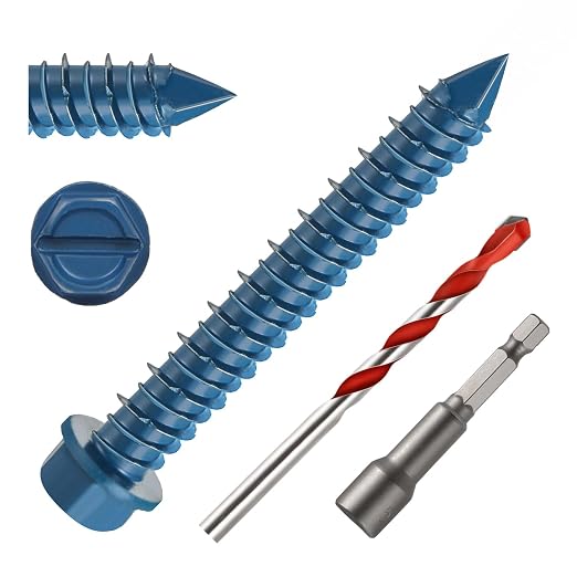 3/16" x 1-3/4" Concrete Screws, by Unknown