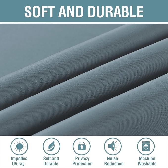 H.VERSAILTEX Blue Curtains/Drapes Blackout - Image 4