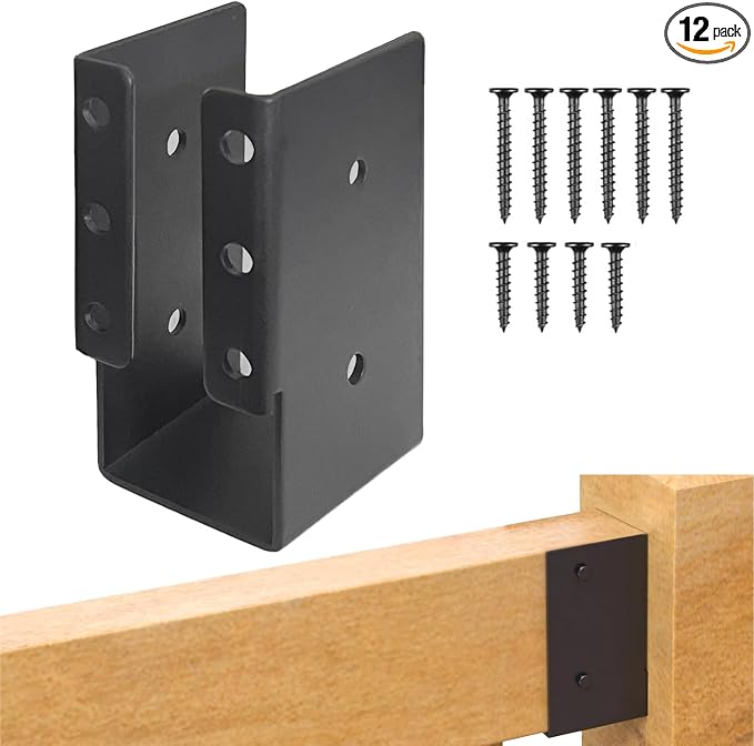 12 Pcs Concealed Joist Hangers, 2x4 Outdoor Beam Brackets by CAMNWAMN