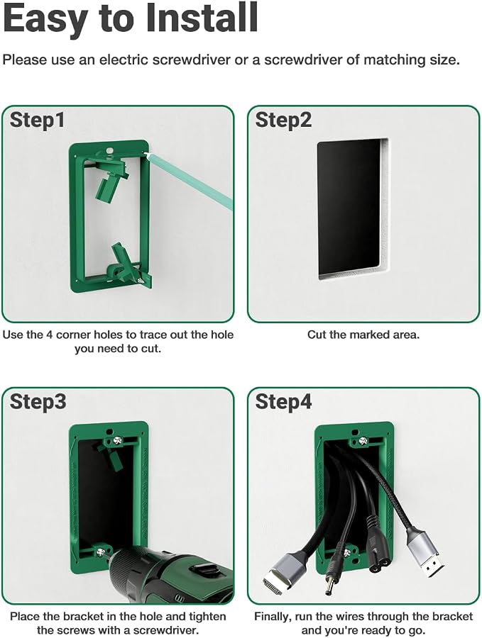 6 Pack Low Voltage Mounting Bracket 1 Gang, Low Voltage Box | Single Gang Low - Image 4