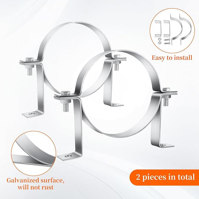 2 Pcs 6 Inch B Vent Wall Strap, Round Gas Vent Pipe Strap, B Vent Wall Bracket - Image 4