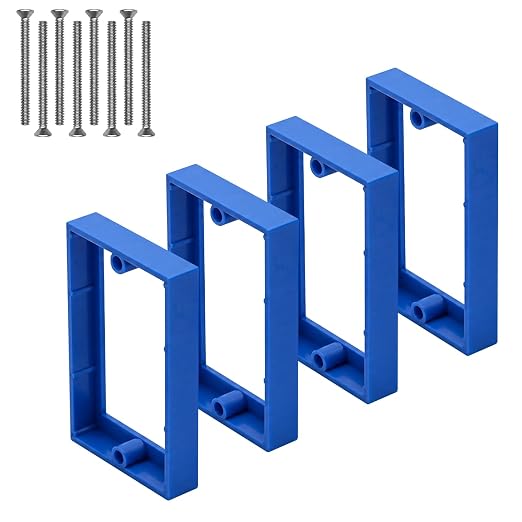 Single Gang Outlet Box Extender 1/2 Inch Blue Pack of 4 | Fits electrical boxes by YQSIYU