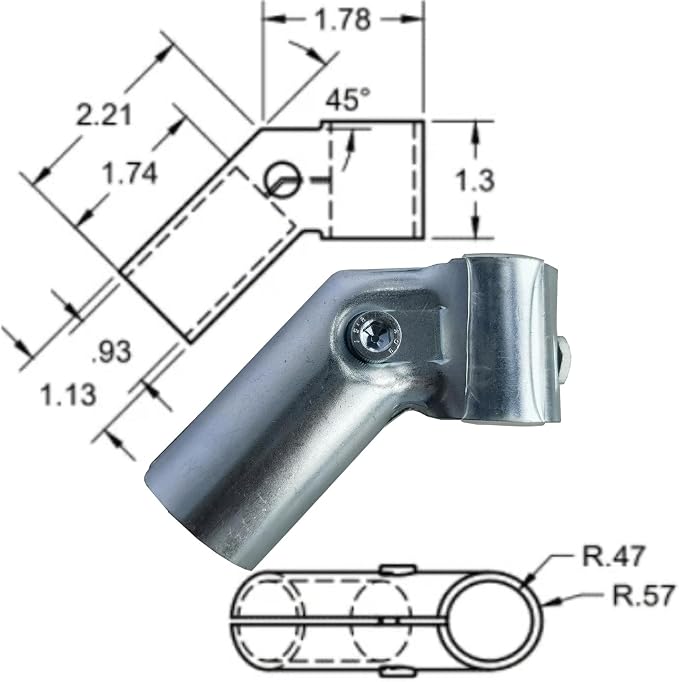 4 PCS 45 Degree Structural End Rail Clamps Fit - Image 3