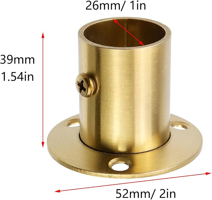 Antrader 4Pcs 1" Stainless Steel Adjustable Closet Rod Flange Holders, Set - Image 3