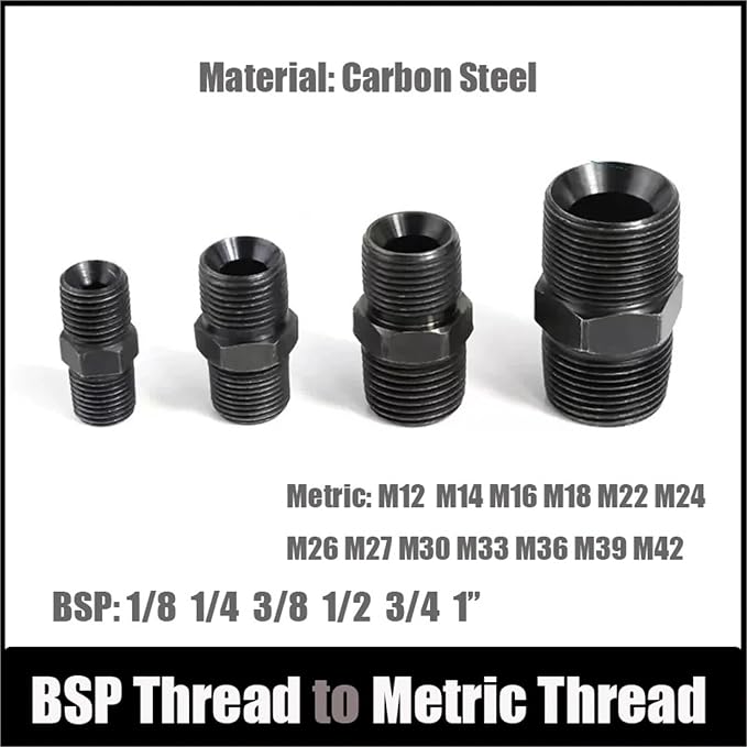 Oil Tubing Joints Carbon Steel Inch Taper Thread BSP 1/8" 1/4" 3/8" 1/2" to - Image 2
