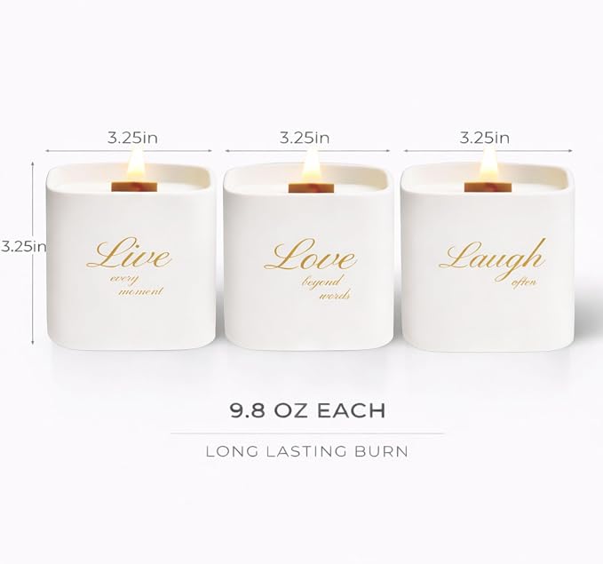 Set of 3 Premium Scented Soy Candles Gift Set | One Life Collection - Image 4