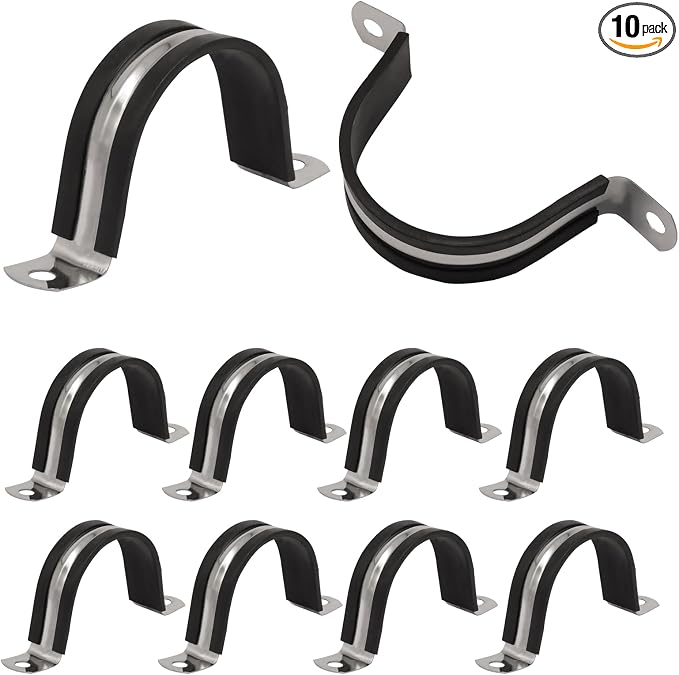 BokWin 2 Inch Stainless Steel Rigid Pipe Strap | Pipe Fasten Holder, 2 Holes U by Unknown