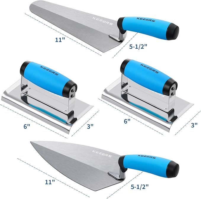 KEZERS 8-in-1 Concrete Finishing Tools Kit: Magnesium Float, Finishing & Pool - Image 3