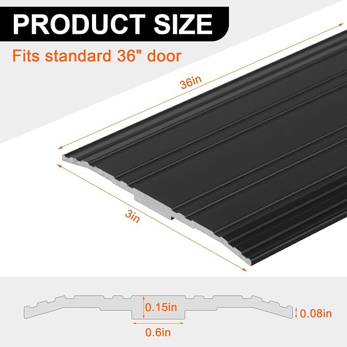 Door Threshold, Heavy Duty Aluminum Transition Strip, Non-Slip Transition Strip - Image 2