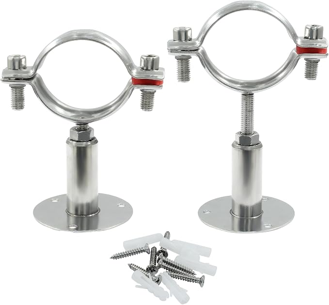 1 Pcs 1inch Adjustable Ceiling Pipe Support Stainless Steel Bracket | OD Pipe by LifCratms