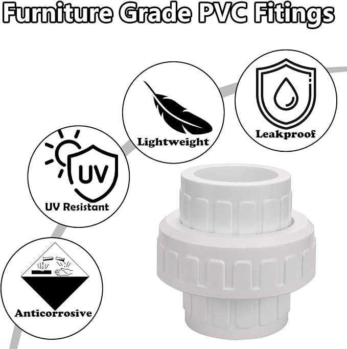 2" PVC Union Coupling Pipe Fitting PVC Adapter Schedule 40, EPDM O-Ring - Image 6