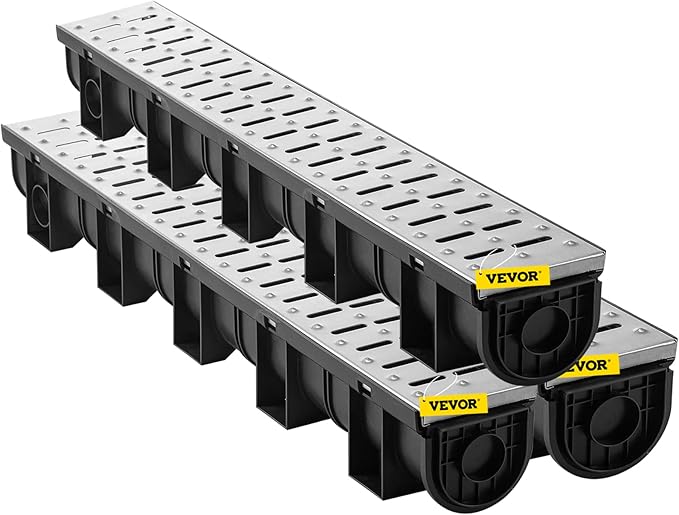 VEVOR Trench Drain System 3 Pack, Channel Drain by VEVOR