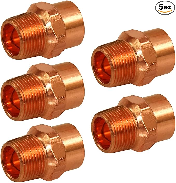 SUPPLYGIANT DDNA0150-5 Male Adapter Fitting Sweat x MIP Connections by SupplyGiant
