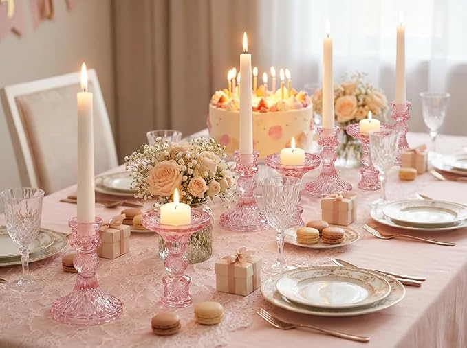 Glass Candle Holder Set of 12, Candle Stick Holder - Image 3