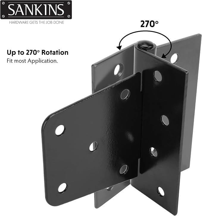 3-1/2" Heavy Duty Gate Hinges, Durable Gate Strap Hinges - Image 3
