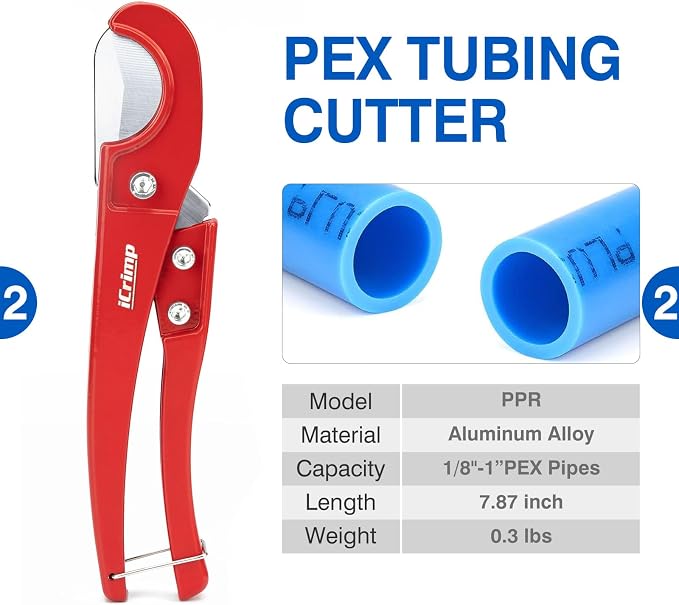 iCrimp PEX Crimping Tool Kit for 3/8-in, 1-in PEX Clamp Cinch & Removal - Image 3