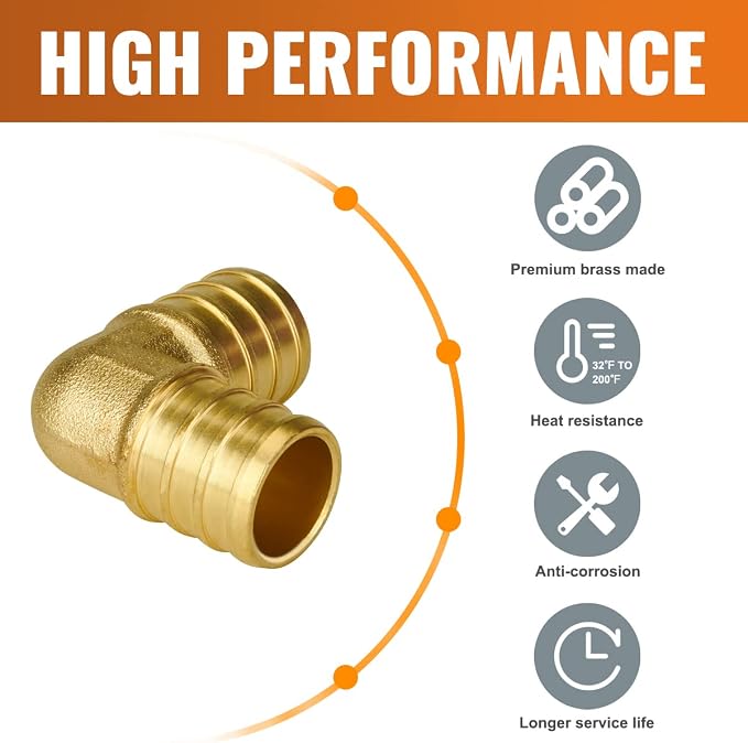 3/4 Inch 90 Degree Elbow, Brass | PEX Crimp Pipe Fittings 3/4" - Image 3