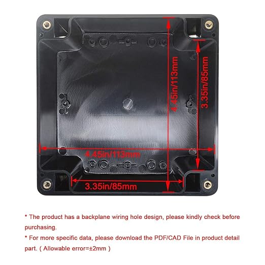 ABS Plastic Electrical Project Case Power Junction Box, Project Box Black 4.7" - Image 2