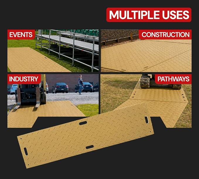 2' x 4' Ground Protection Mats w/Double Sided Diamond Plated Tread Design - Image 5