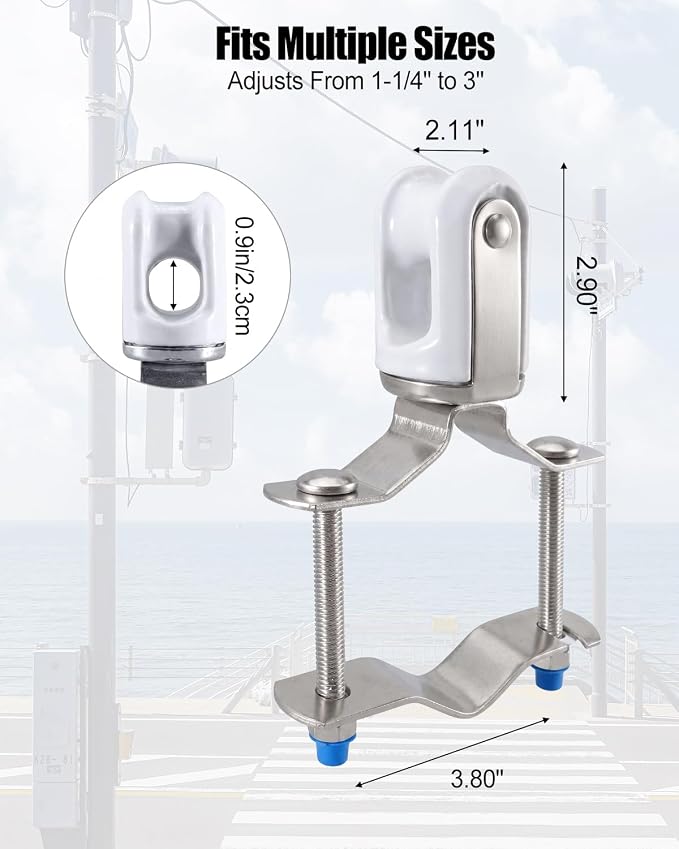 Adjustable Porcelain Wire Support Clamp Fits 1.25" to 3" Poles or Pipes | 2Pcs - Image 3