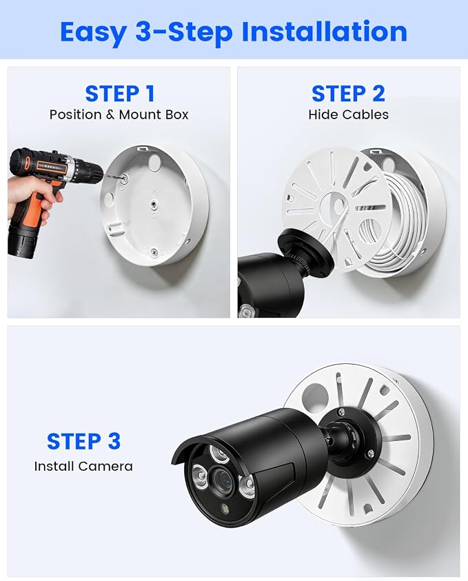 Metal Security Camera Junction Box Wall Mount Base Boxes | Durable Build - Image 6