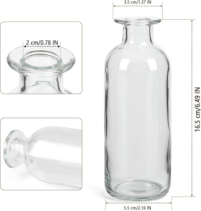 Clear Glass Bud Vase, 20 Pack 8 Oz Living Bud Vases, Small Vases - Image 3