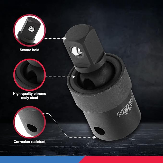 NEIKO 02430A 1/2” Drive Universal Joint Swivel Socket Adapter | Cr-Mo Impact - Image 7