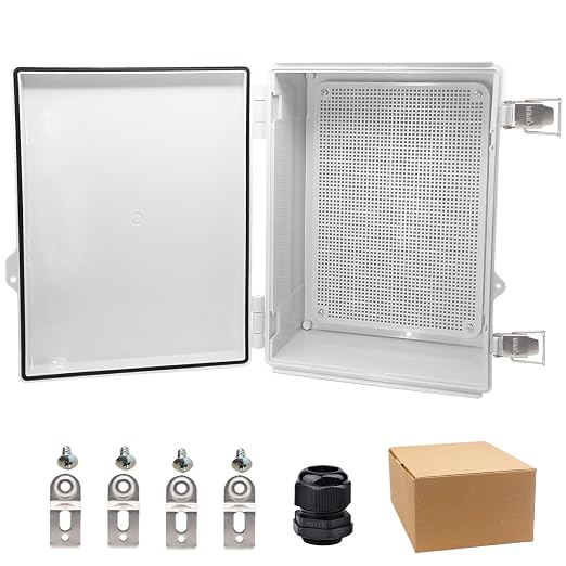 Waterproof Electrical Box, IP67 Junction Box Stainless Steel Latch Hinged Grey by YETLEBOX
