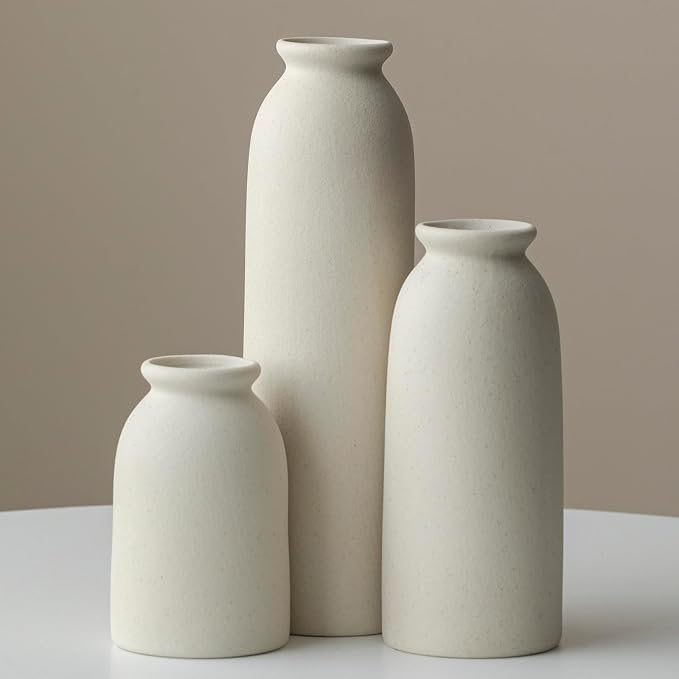 Ceramic Vase Set-3, 10.3 Inch Tall Flower Vases by TINCTOTNICVase
