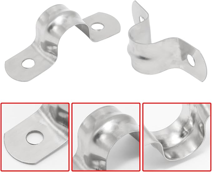 32Pcs 12mm / 1/2" Stainless Steel U Bracket Pipe Clamps | Conduit Clamps - Image 4
